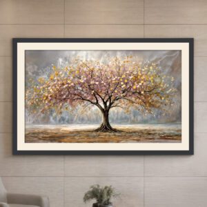 Vista completa del cuadro Árbol de la Vida pintado al óleo en lienzo decorativo