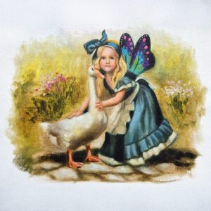 Pequeña Hada, cuadro infantil pintado a mano al óleo decorativo, cuadros infantiles en lima peru