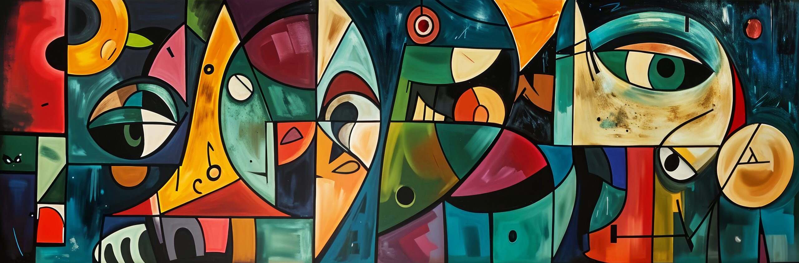 Cuadro abstracto moderno en lienzo para sala y comedor inspirado en Pablo Picasso - Pintura en óleo - Imagen 2