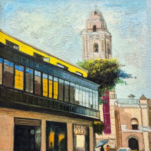 Cuadro al óleo “Jirón Camaná” que representa el Centro Histórico de Lima, obra original de Sedamanos Art.