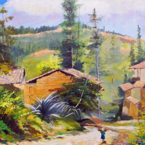 Cuadro decorativo “Cajabamba”, pintura de paisaje peruano en lienzo, ideal para sala, oficina o como regalo en Perú.