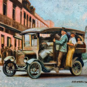 Lima Antigua urbano, cuadro decorativo pintado al óleo con escena histórica de la ciudad, ideal para salas, oficinas y regalos