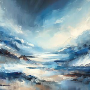 paisaje abstracto azul pintura al óleo cuadro decorativo para sala