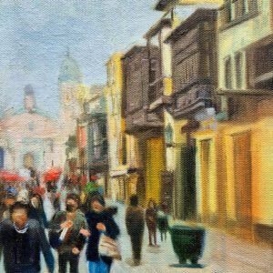 pintura al óleo Jr. Trujillo Centro de Lima arte peruano cuadro decorativo pintado a mano