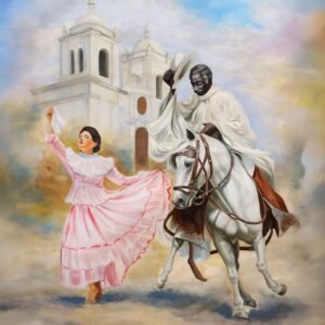 Cuadro Caballo de Paso Peruano y Marinera en Lienzo | Arte Tradicional Peruano