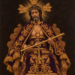 Señor del Mar – Pintura Cusqueña Religiosa al Óleo sobre Lienzo | Arte Sacro Peruano